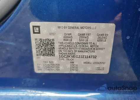 2018 Chevrolet Silverado K2500 Heavy Duty Lt from USA, damaged, VIN 1GC2KVEG2JZ114732